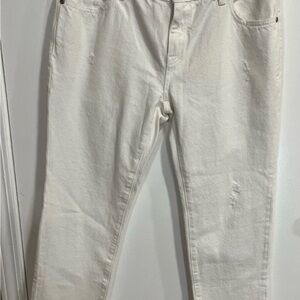 Pilcro and the Letterpress White Ankle Crop Jeans